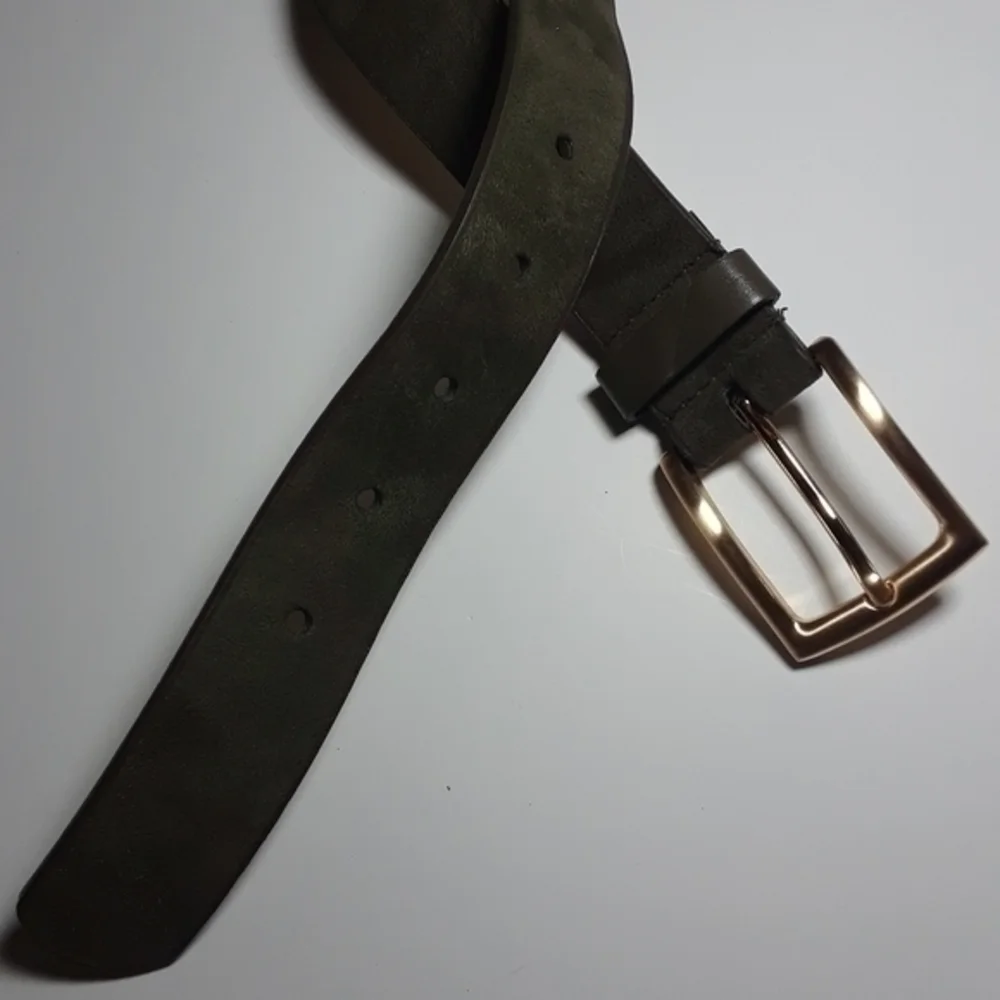 Rivited Faux Leather And Suede Belt